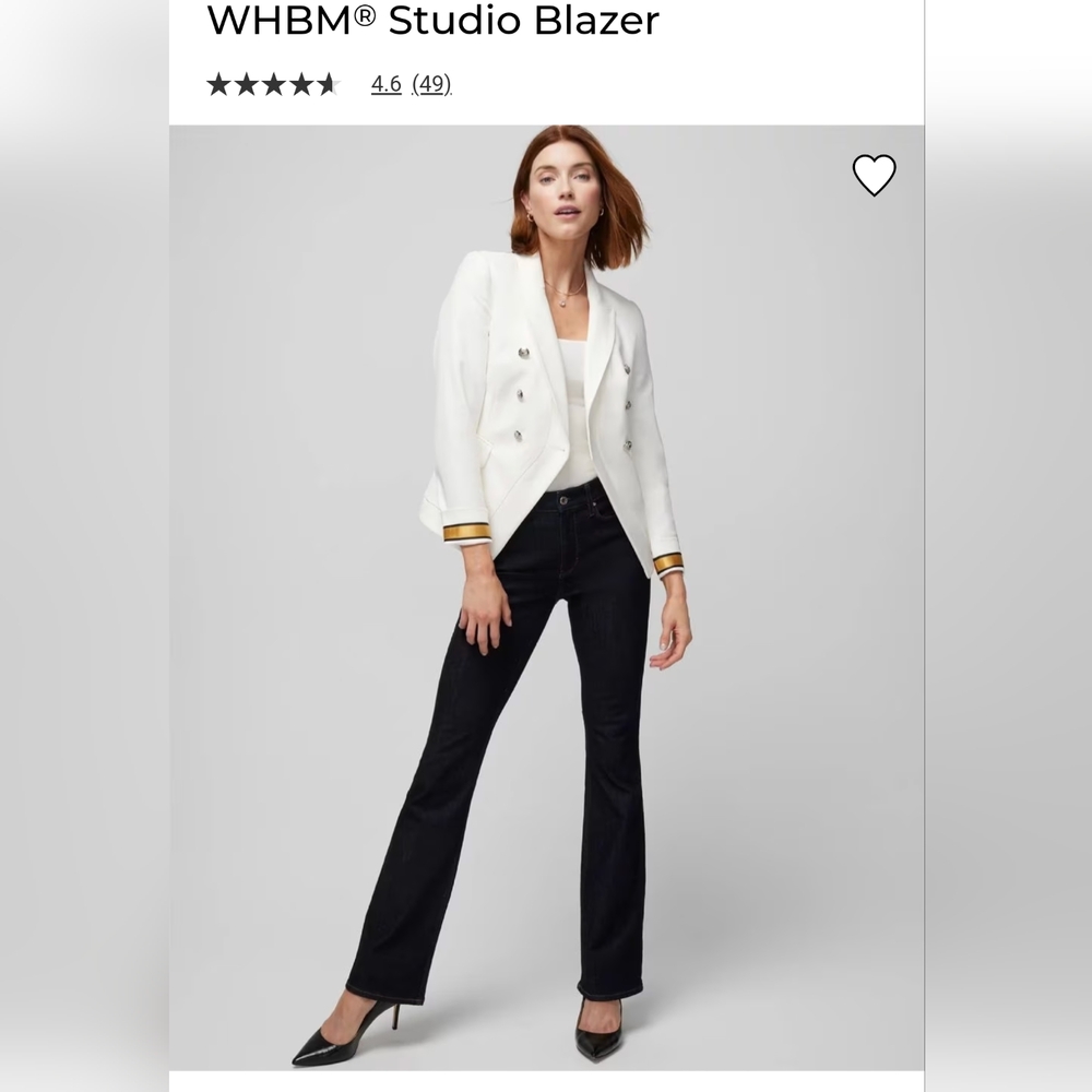 NWT White House Black Market , white Blazer Size 8